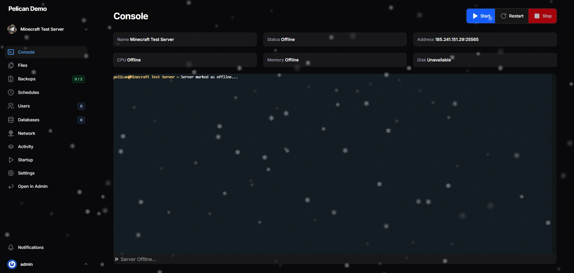 Pelican Control Panel